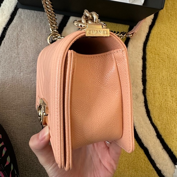 Chanel Boy Bag Small Chevron Caviar Like New - Picture 7 of 16